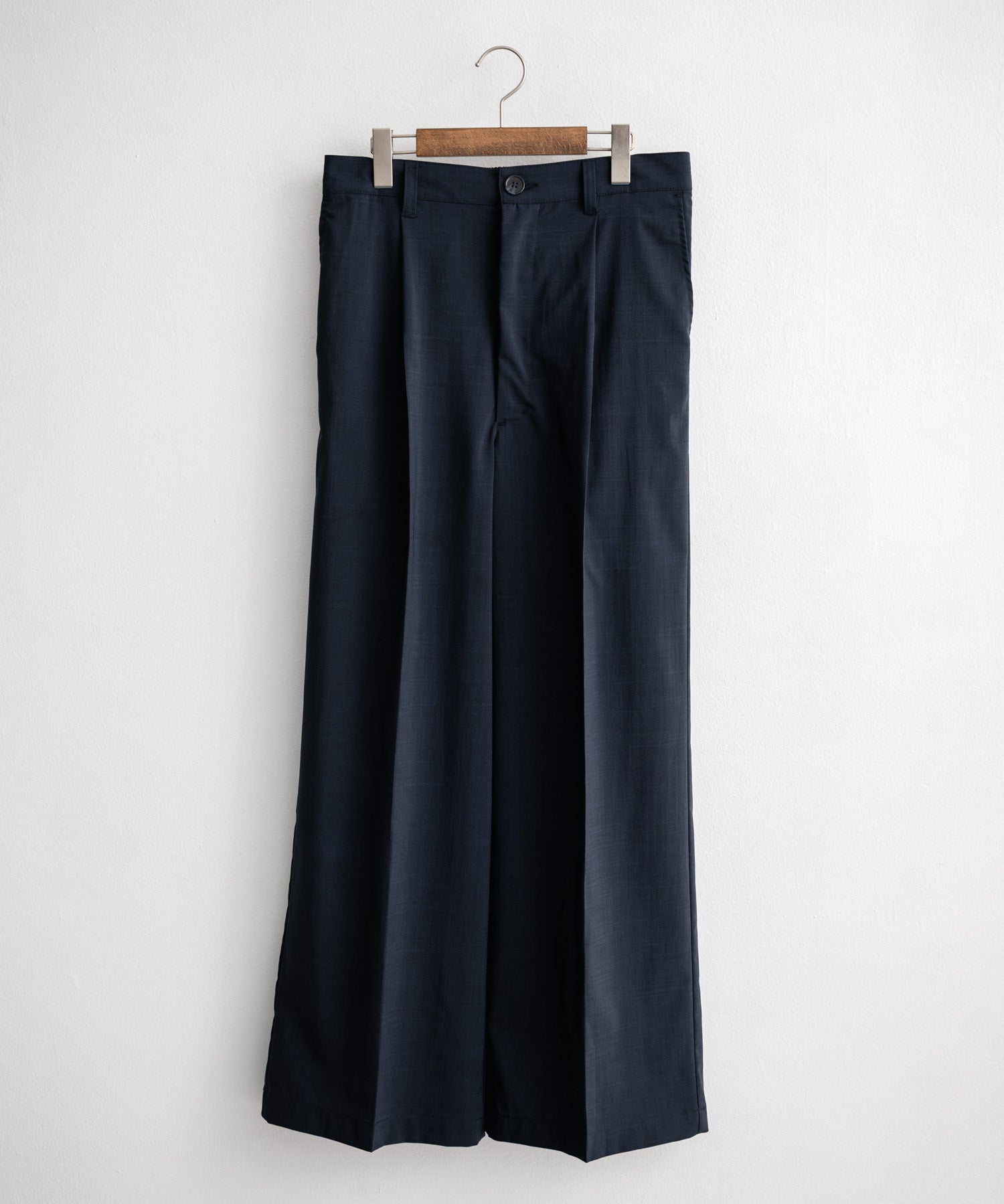 接触冷感 多機能素材リネンライク ワンタックセンタープレスワイドストレートイージーパンツ 15483