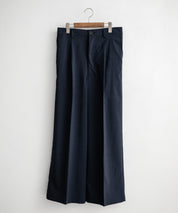 接触冷感 多機能素材リネンライク ワンタックセンタープレスワイドストレートイージーパンツ 15483