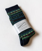 ANONYMOUSISM アノニマスイズム 日本製 国産 Reverse FailrIsle JQ Crew リバースフェアアイルクルー丈ジャカードスニーカーソックス 15398