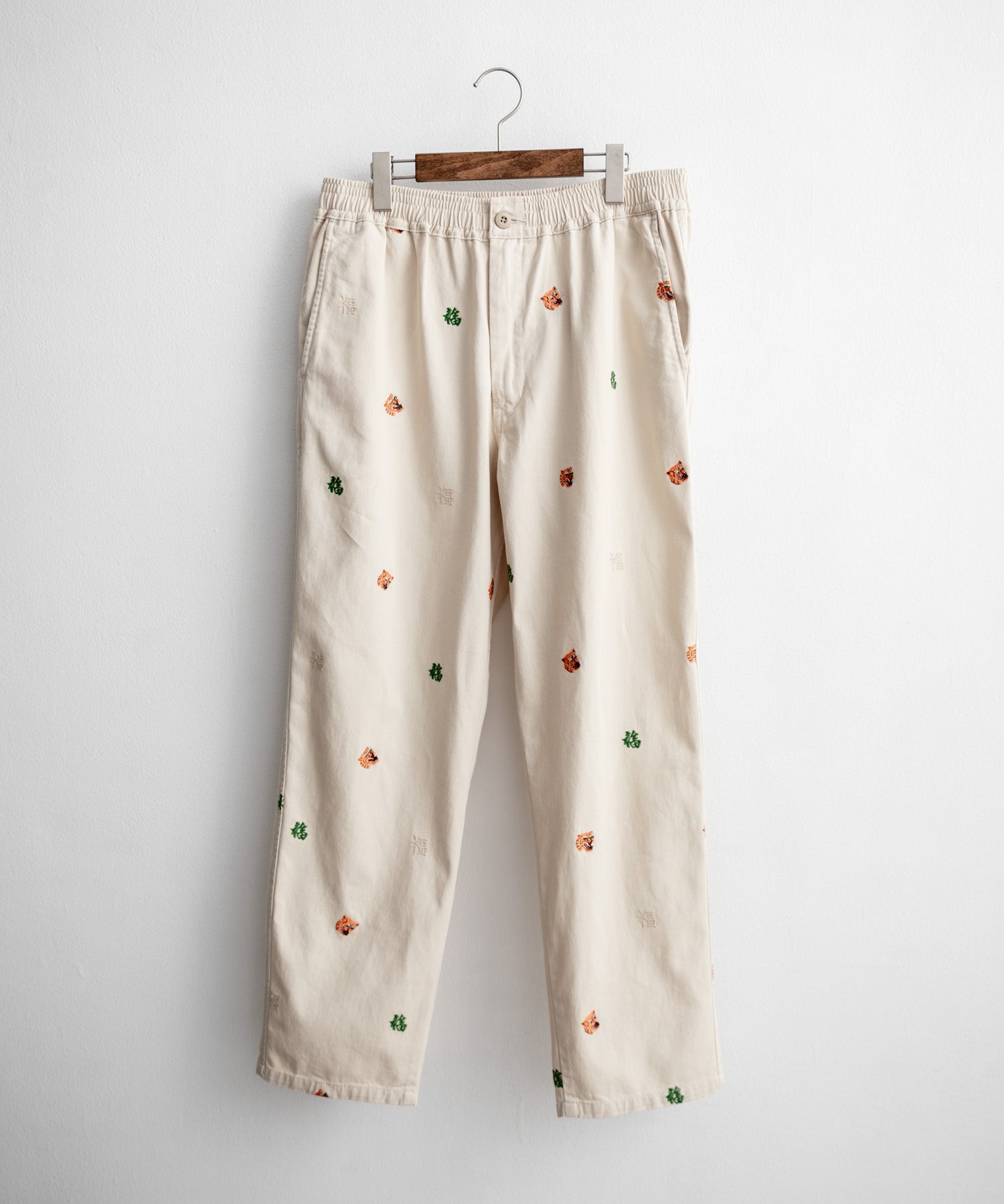 HOUSTON TWILL ALLOVER EMB EASY PANTS コットンツイル総柄刺繍イージーテーパードチノパンツ 16178