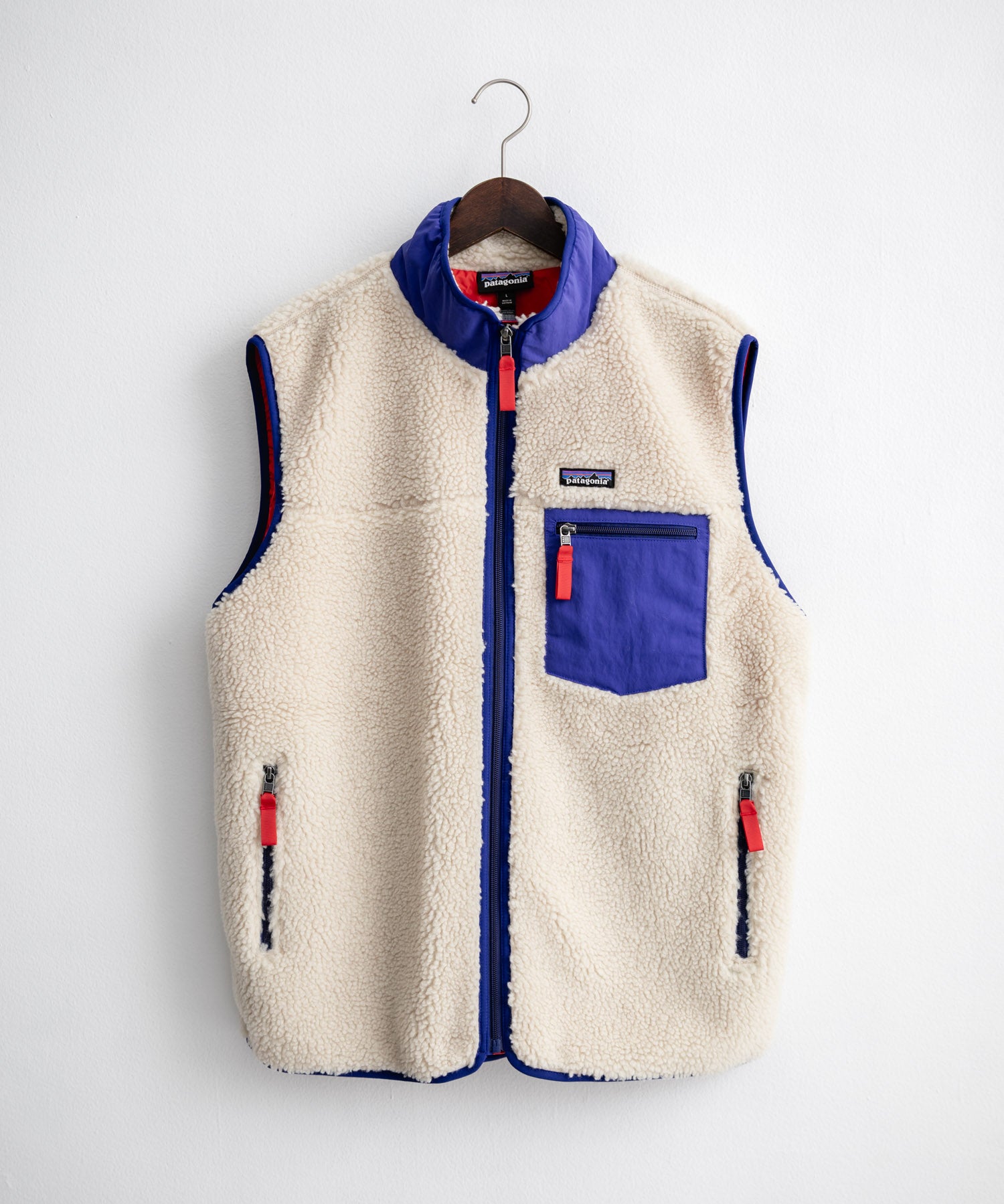 Patagonia パタゴニア M'S CLASSIC RETRO-X VEST クラシックレトロXフリースベスト/ワンポイントロゴ入り配色切替スタンドカラーフルジップボアベスト 16384