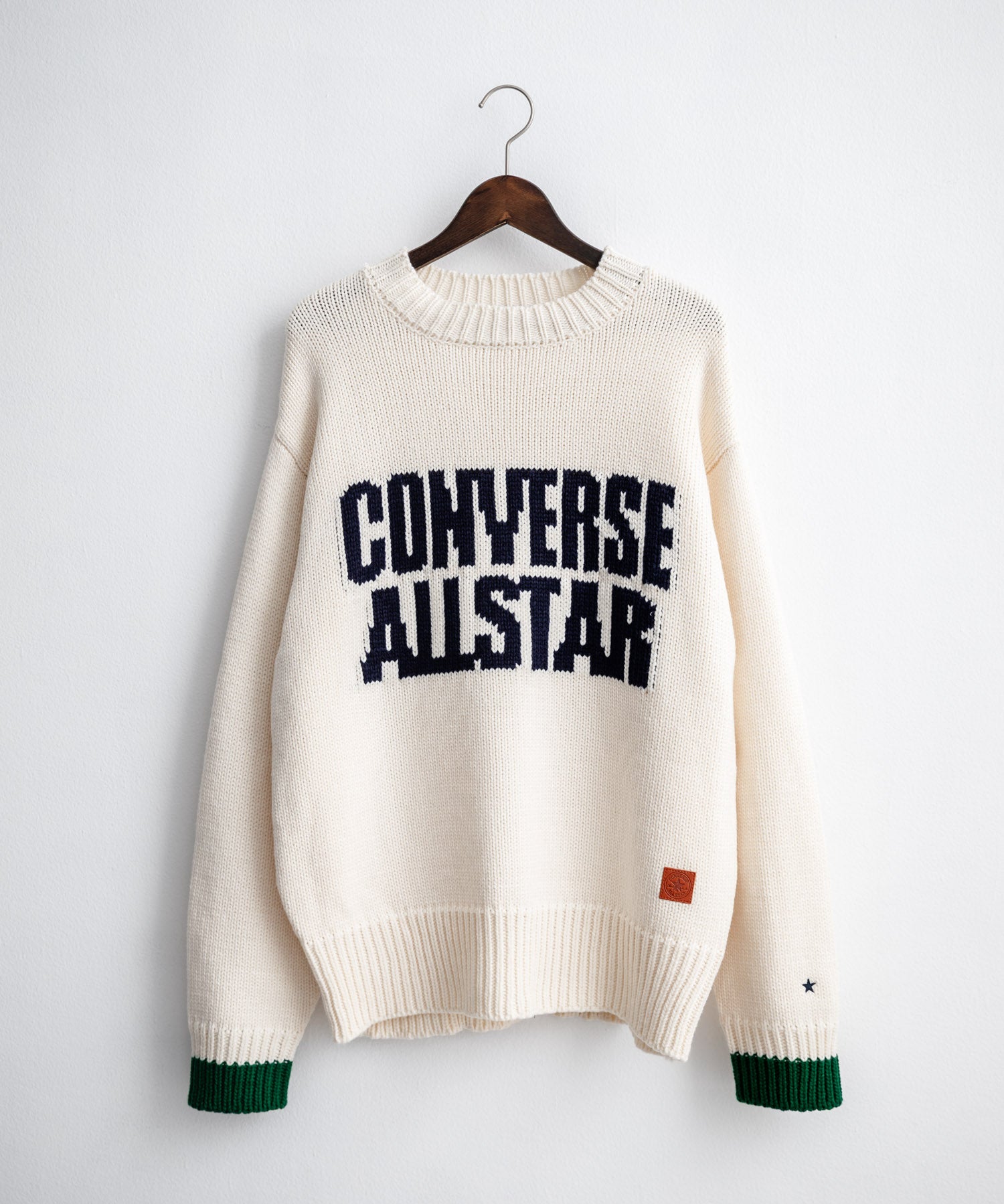 CONVERSE コンバース オーバーサイズローゲージクルーネック長袖ロゴニットセーター 16559
