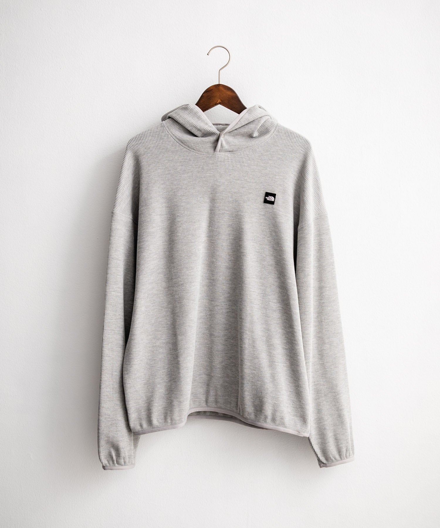 日本未展開モデル THE NORTH FACE ザ・ノースフェイス WHITE LABEL ホワイトレーベル WAFFLE HOOD PULLOVER オーバーサイズワッフルミニボックスロゴ刺繍パーカー 15065