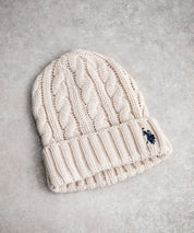 U.S. POLO ASSN. ユーエスポロアッスン cable Knitting beanie ワンポイントロゴ刺繍ケーブル編みニット帽 ニットキャップ ビーニー 14863