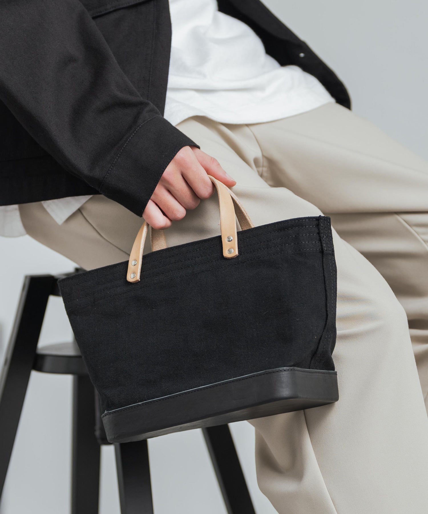 Butler Verner Sails バトラーバーナーセイルズ 日本製 国産 モールドレザーセルビッチキャンバス-ランチトート JI-2712 12319