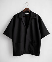 【3点セットアップ】 オーバーサイズ5分袖シャツジャケット&ワイドテーパードパンツ&接触冷感タンクトップ