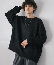 オーバーサイズウール混ミックス糸プルオーバーニットセーター 14548