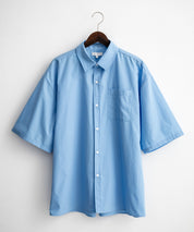 新色追加 オーバーサイズ 無地/チェック柄/ストライプ柄レギュラーカラー半袖シャツ 13977