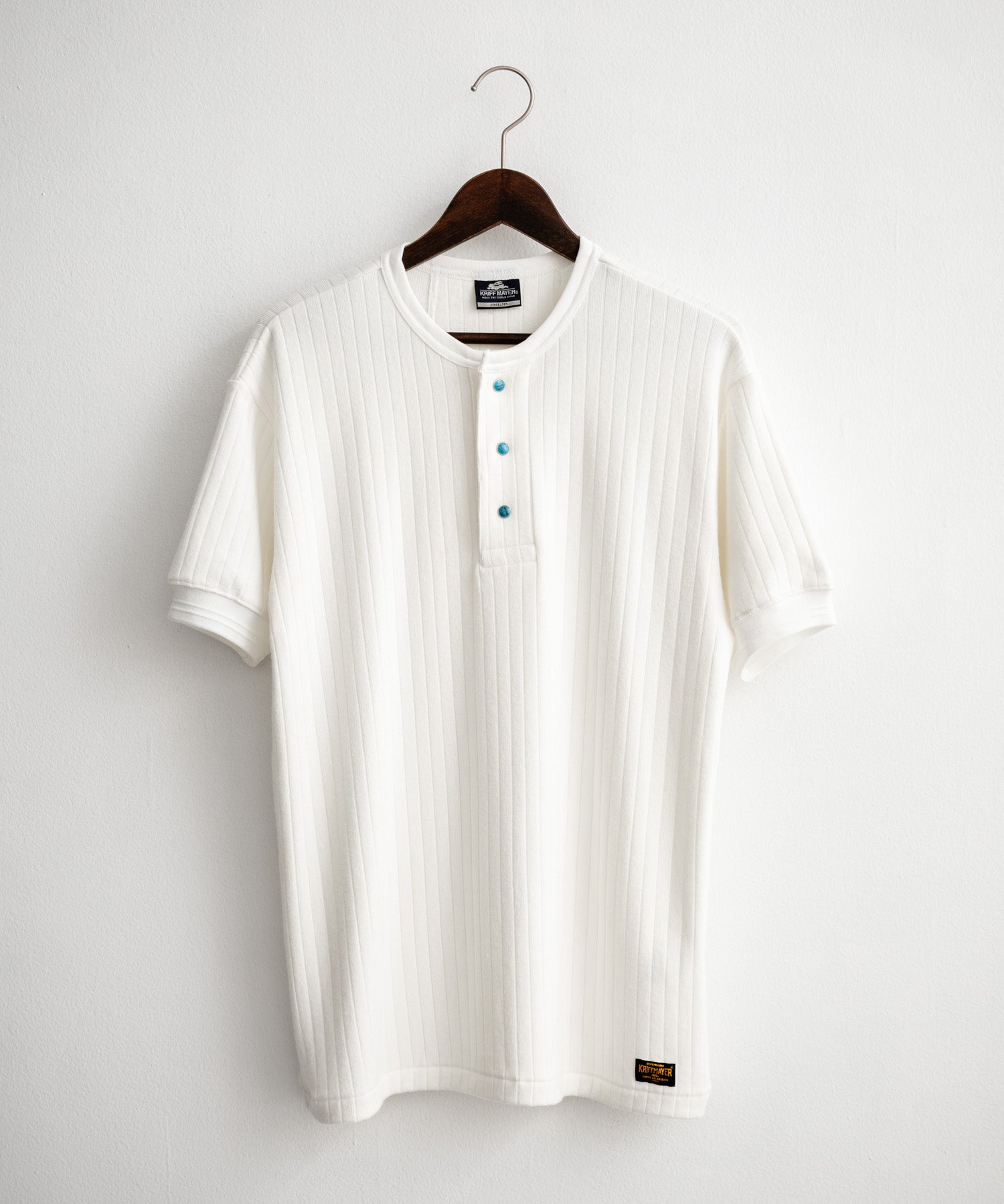 KRIFF MAYER クリフメイヤー ワンポイントロゴ針抜きヘンリーネックTシャツ 2545102 15909