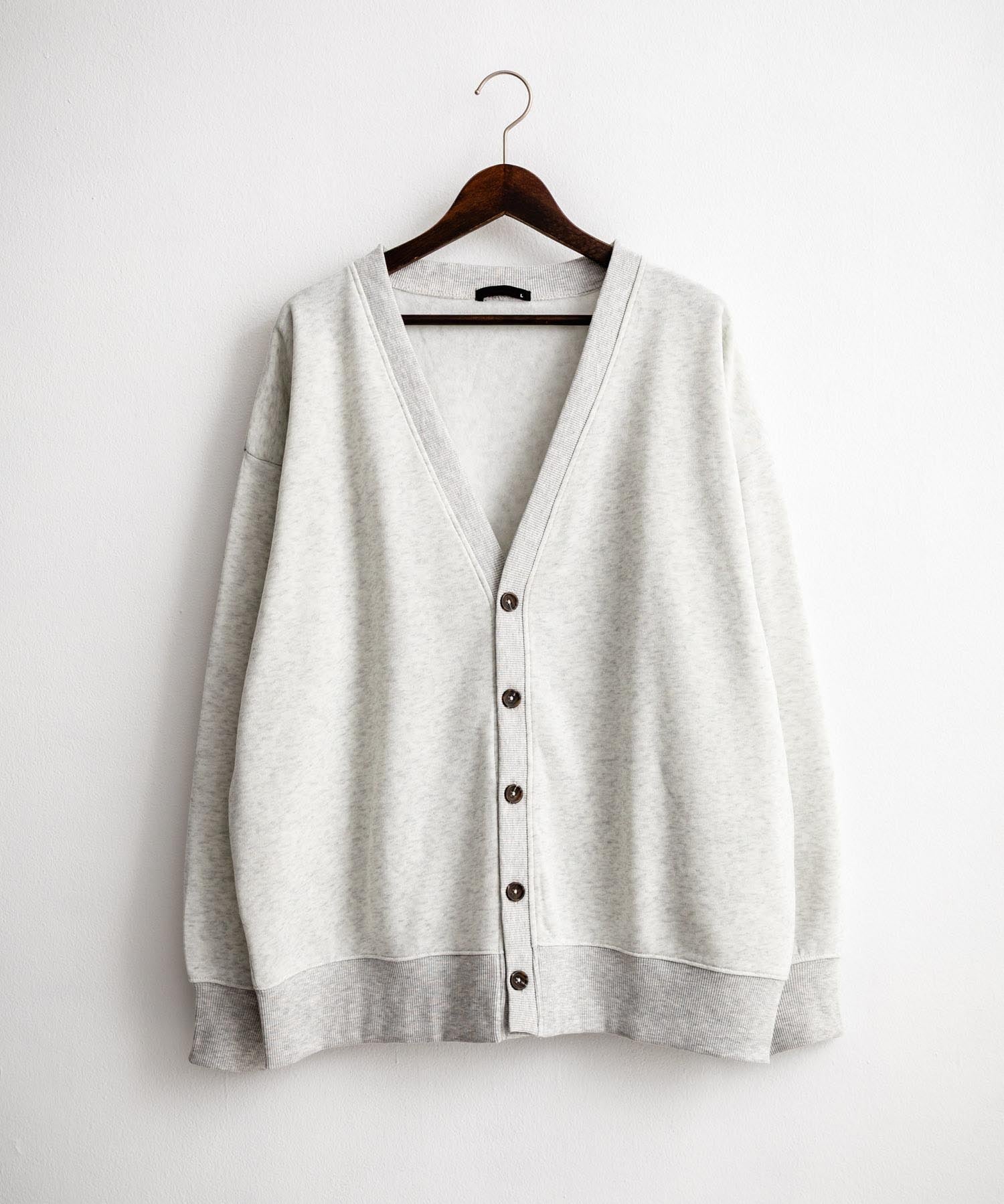 コットンタッチ裏起毛Vネックカーディガン 14984