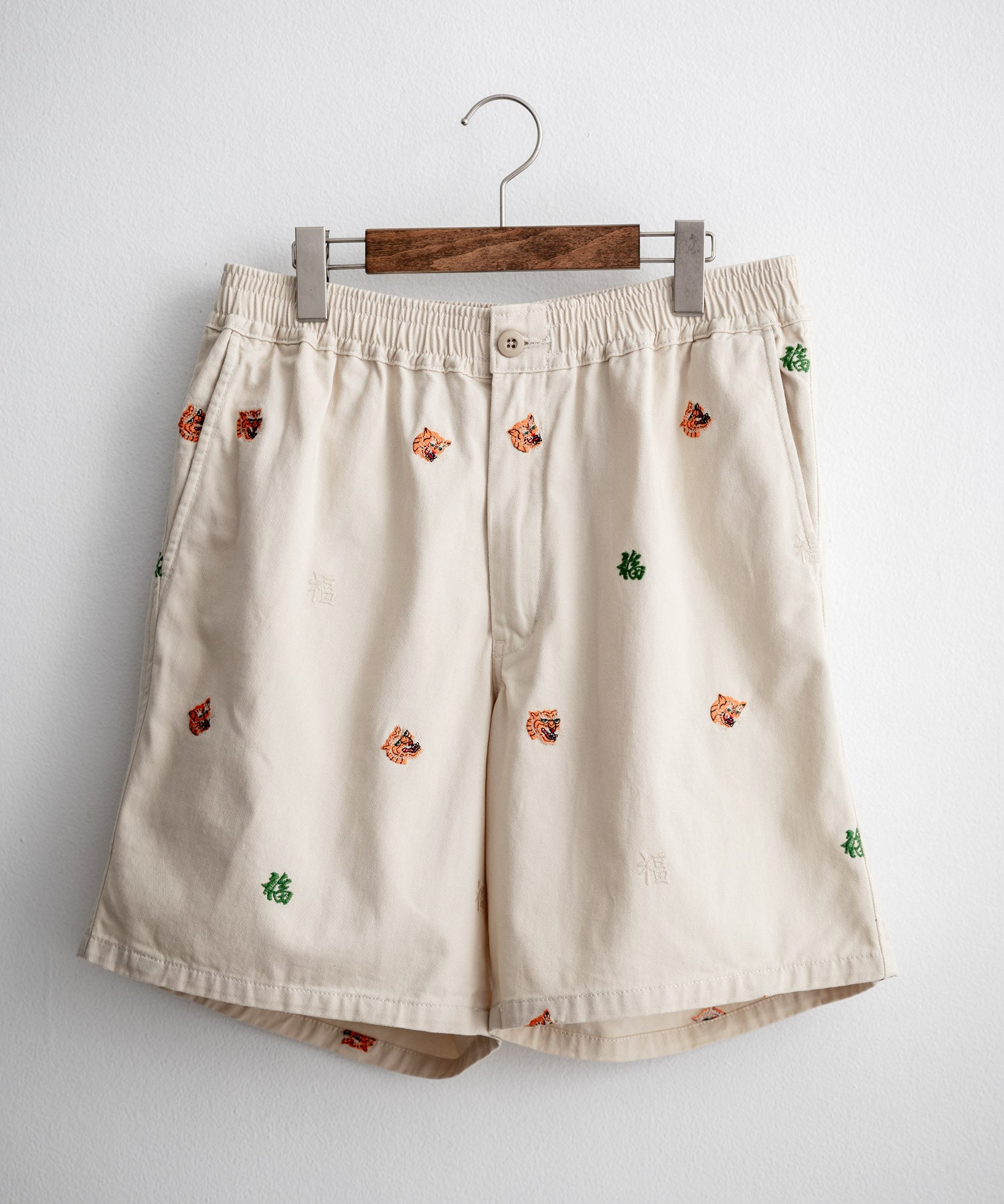 HOUSTON TWILL ALLOVER EMB EASY SHORTS コットンツイル総柄刺繍イージーワイドショートパンツ 16179