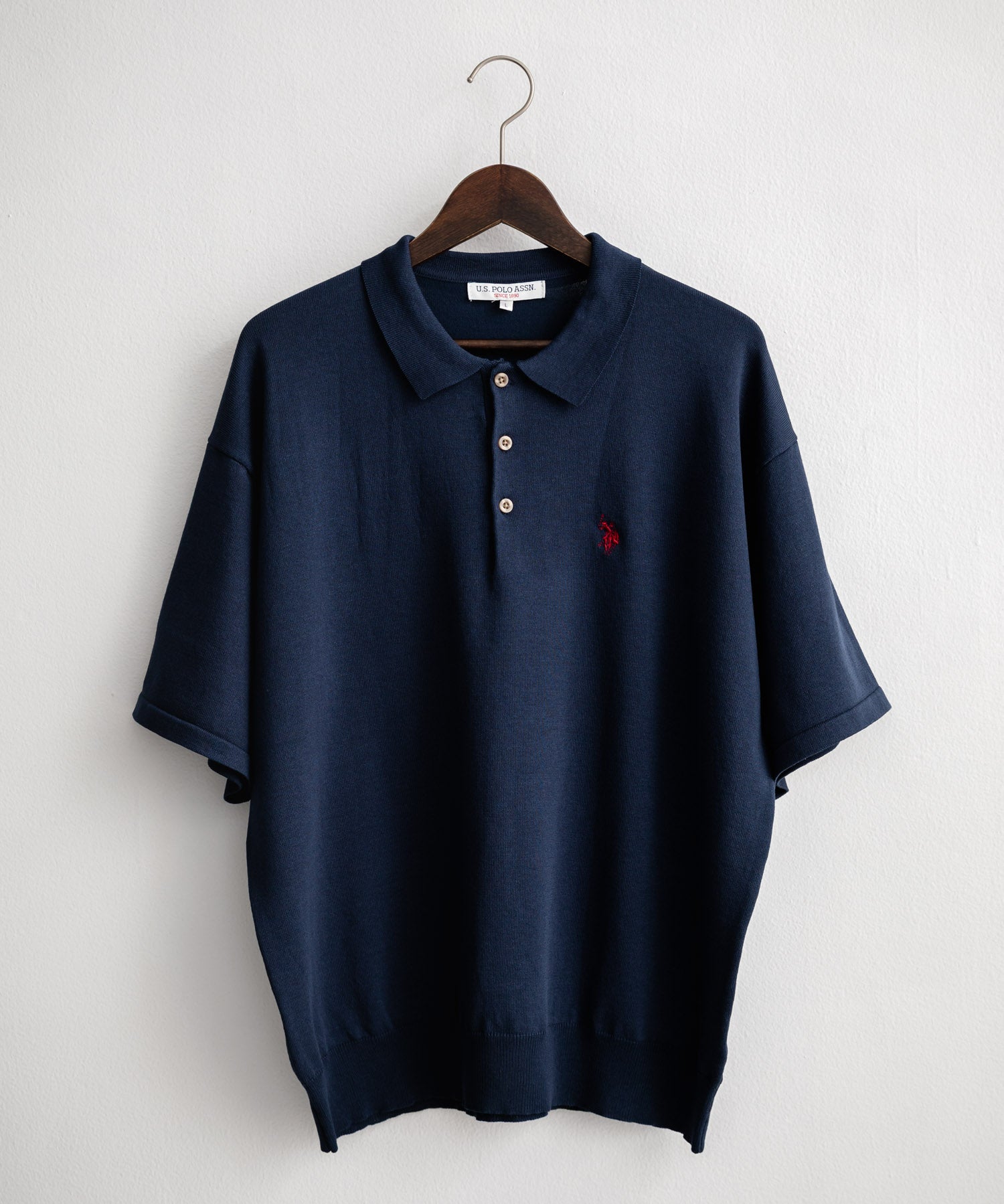 U.S. POLO ASSN. ユーエスポロアッスン オーバーサイズサマーニット半袖ポロシャツ 15630