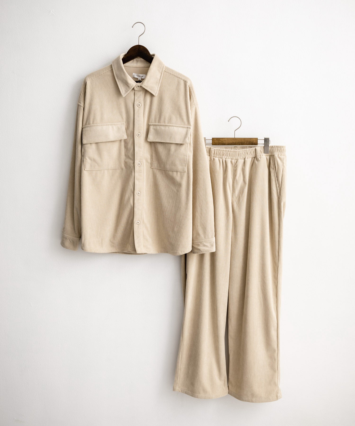 コーデュロイセットアップ CPOシャツジャケット＆イージーワイドパンツ