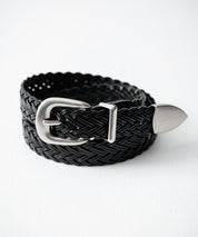 リアルレザー 本革 ラウンドバックルメッシュベルト 15731