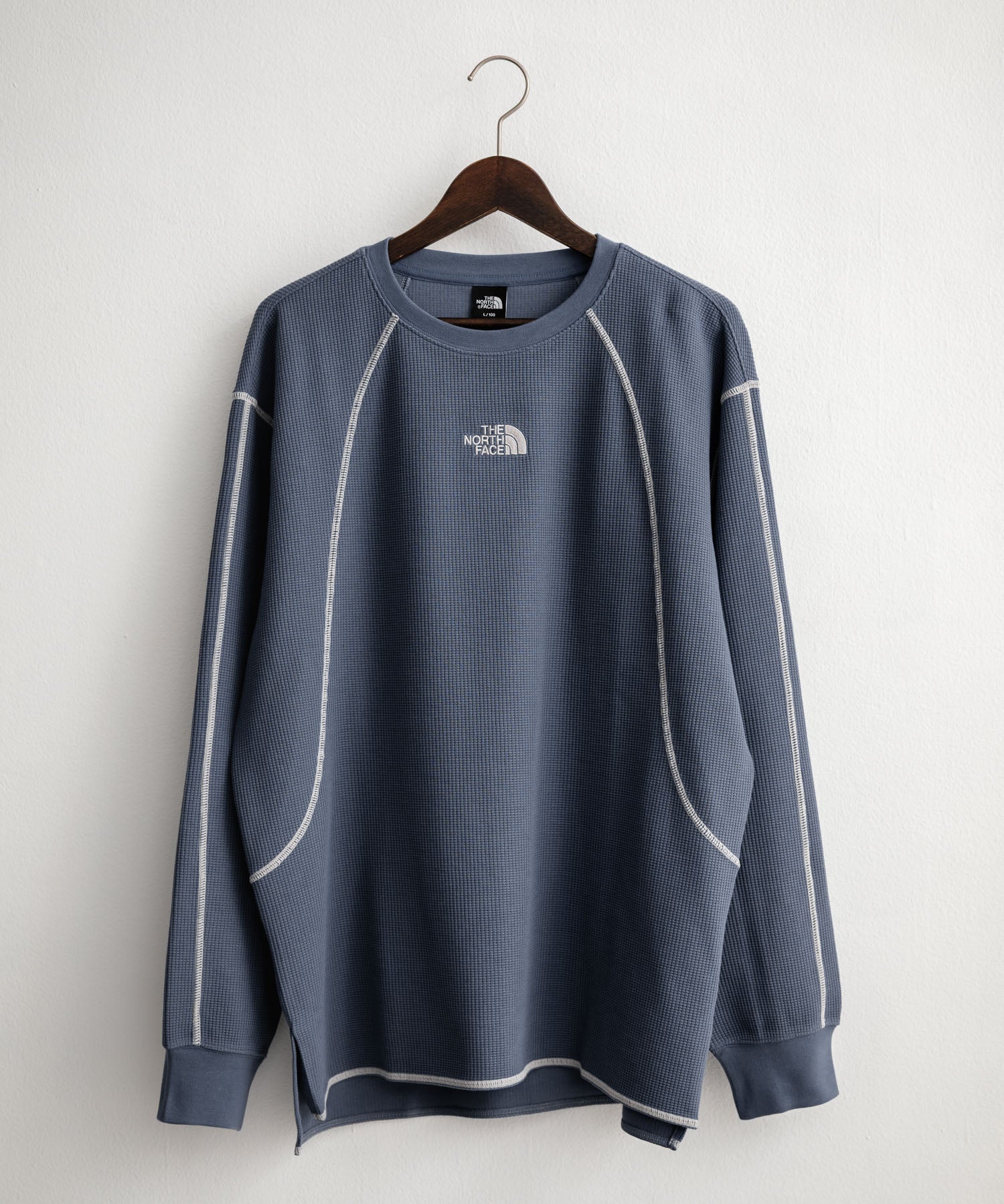 THE NORTH FACE ザ・ノースフェイス M'S SERRA L/S R/TEE ワンポイントロゴ刺繍ワッフル長袖Tシャツ 15889