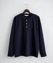 U.S. POLO ASSN. ユーエスポロアッスン サーマルワンポイントロゴ刺繍ヘンリーネック長袖Tシャツ/ワッフルカットソー 16110