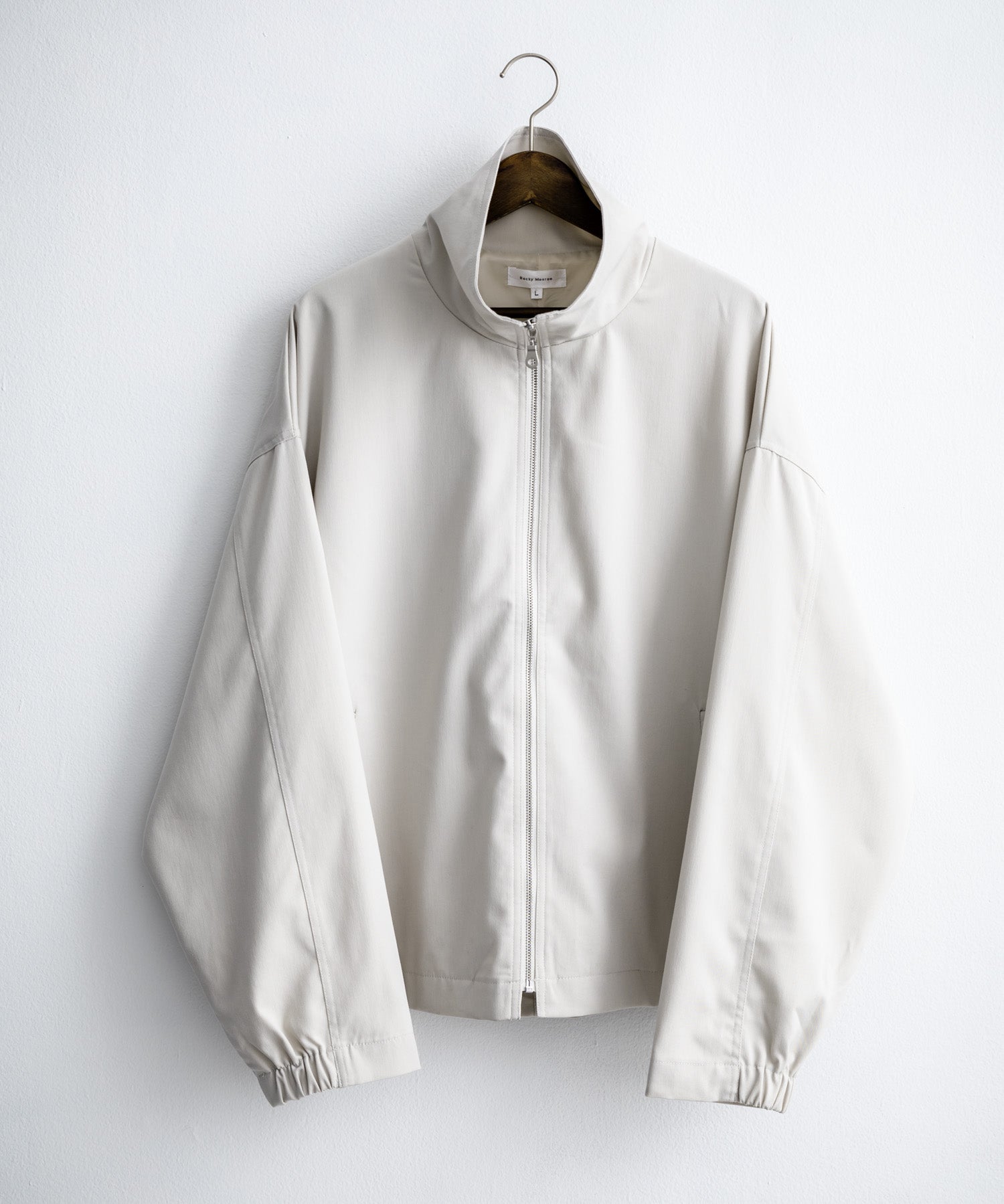 オーバーサイズTRストレッチスタンドカラージャケット ジップアップショートブルゾン 14120