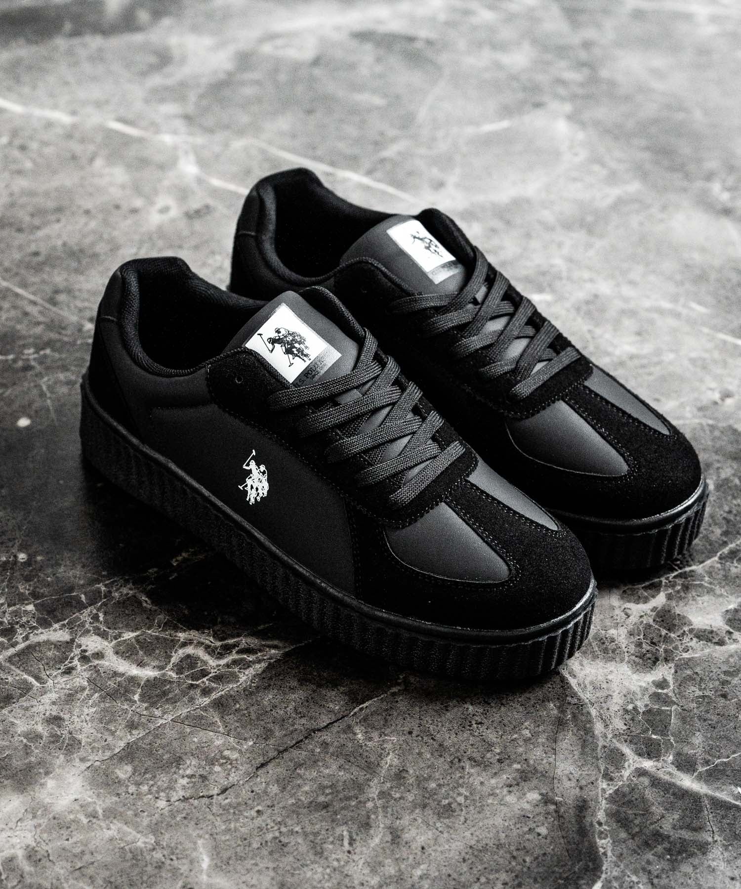 新色追加 U.S. POLO ASSN. ユーエスポロアッスン 厚底ボリュームソールコンビネーションレースアップスニーカー 14137