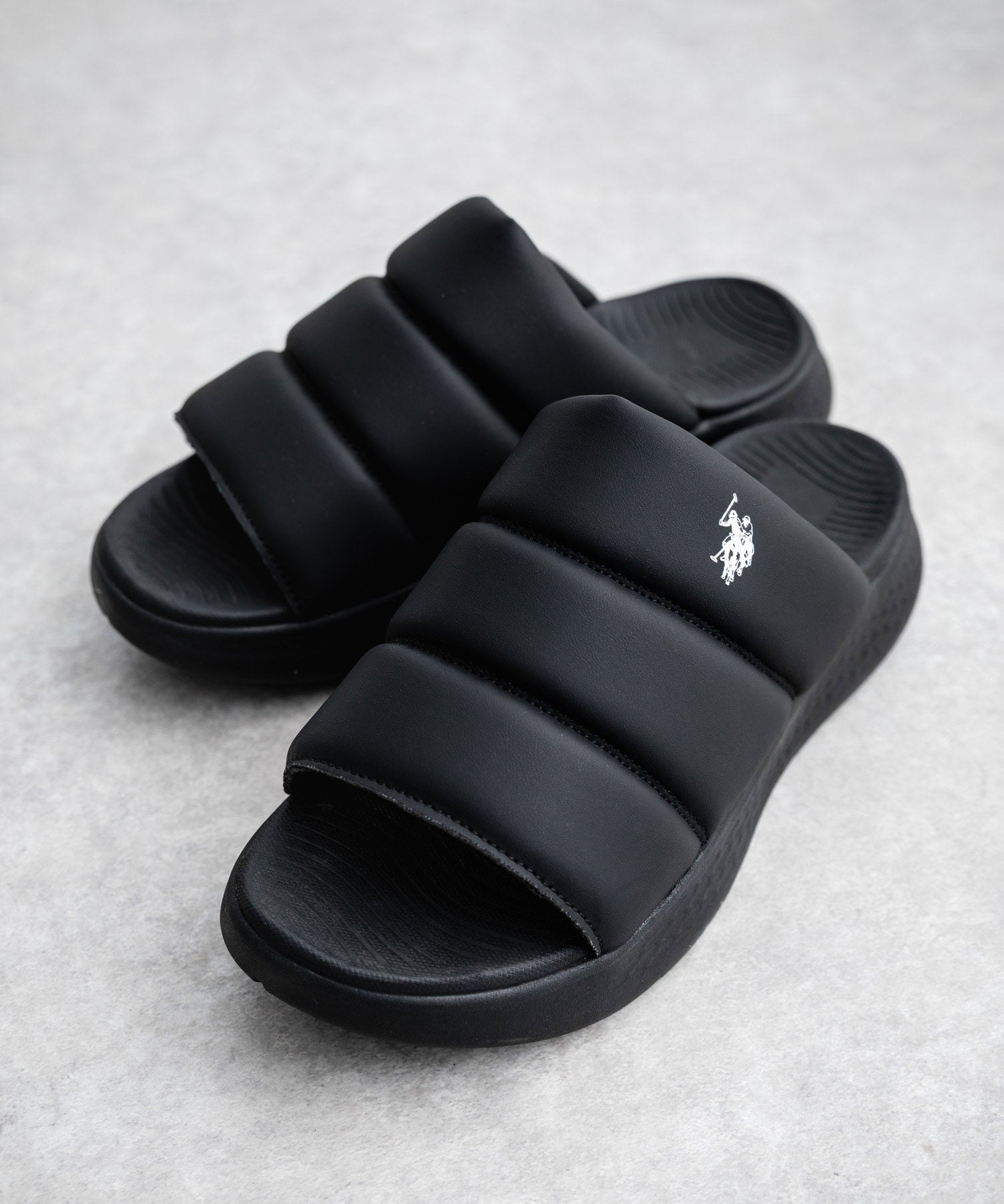 U.S. POLO ASSN. ユーエスポロアッスン ワンポイントロゴ厚底スライドサンダル 15735