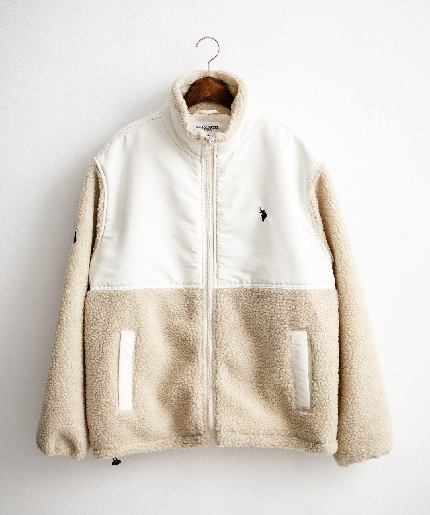 U.S. POLO ASSN. ユーエスポロアッスン BOA JACKET オーバーサイズワンポイントロゴ刺繍ボアジャケット 14865