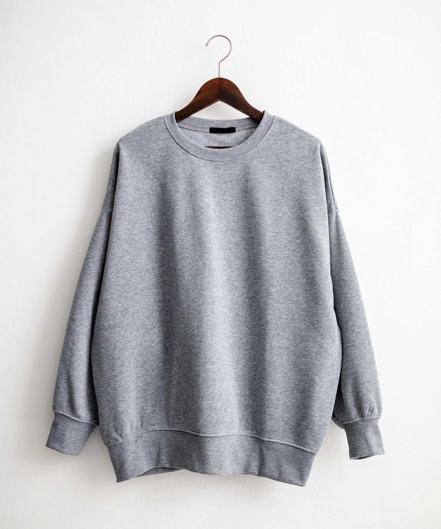 コットンタッチ裏起毛ドルマンスリーブクルーネックスウェットトレーナー 14982