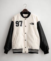 日本未展開モデル WHITE LABEL THE NORTH FACE VARSITY HEAT JACKET オーバーサイズフェイクレザー切替スタジャン/ブルゾン 15555
