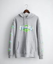 HUF ハフ オーバーサイズ裏起毛THRASHER袖プリントプルオーバーパーカー 16480