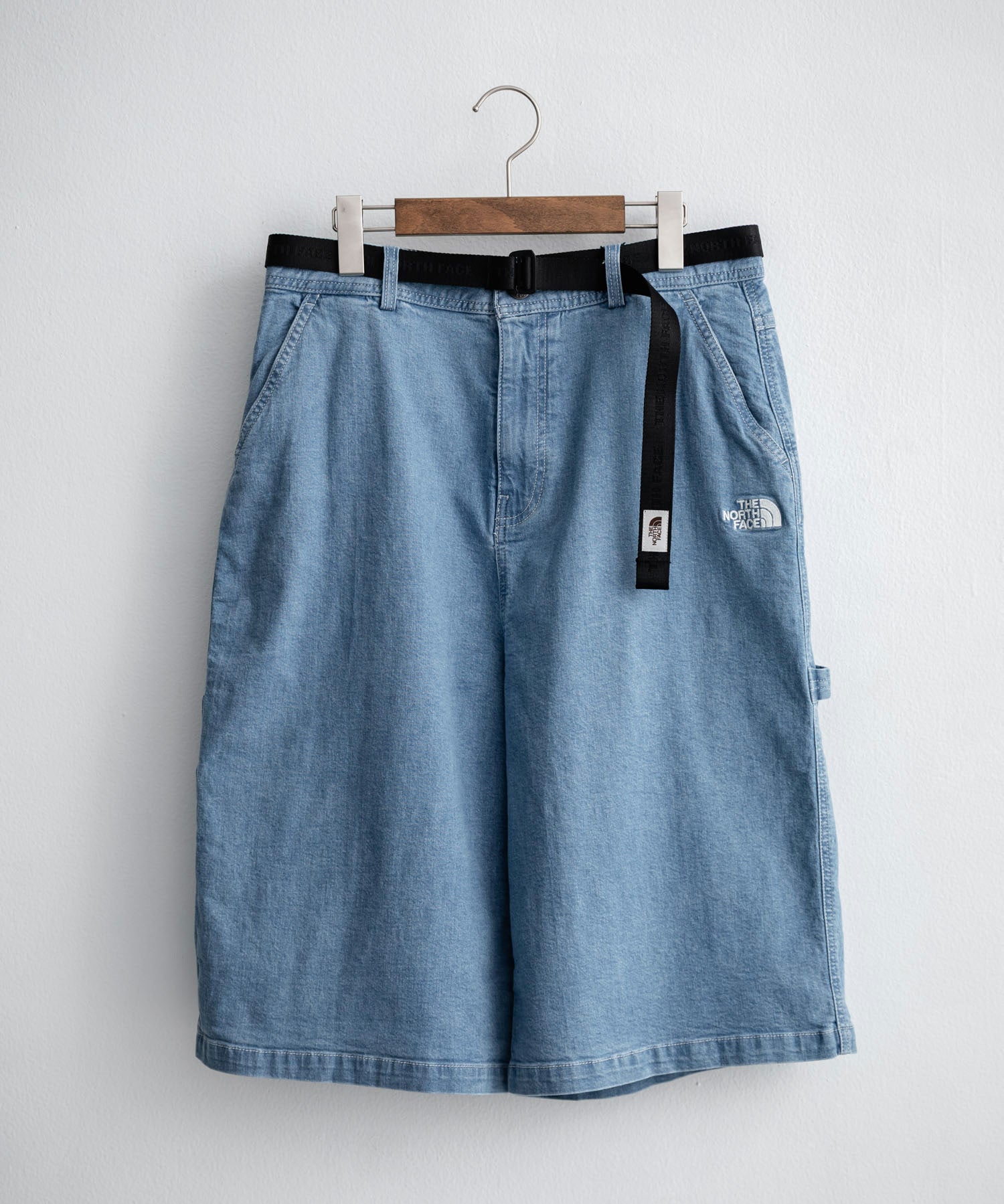 THE NORTH FACE WHITE LABEL BRIS DENIM SHORTS ロゴ刺繍ワイドデニムイージーショートパンツ 16164