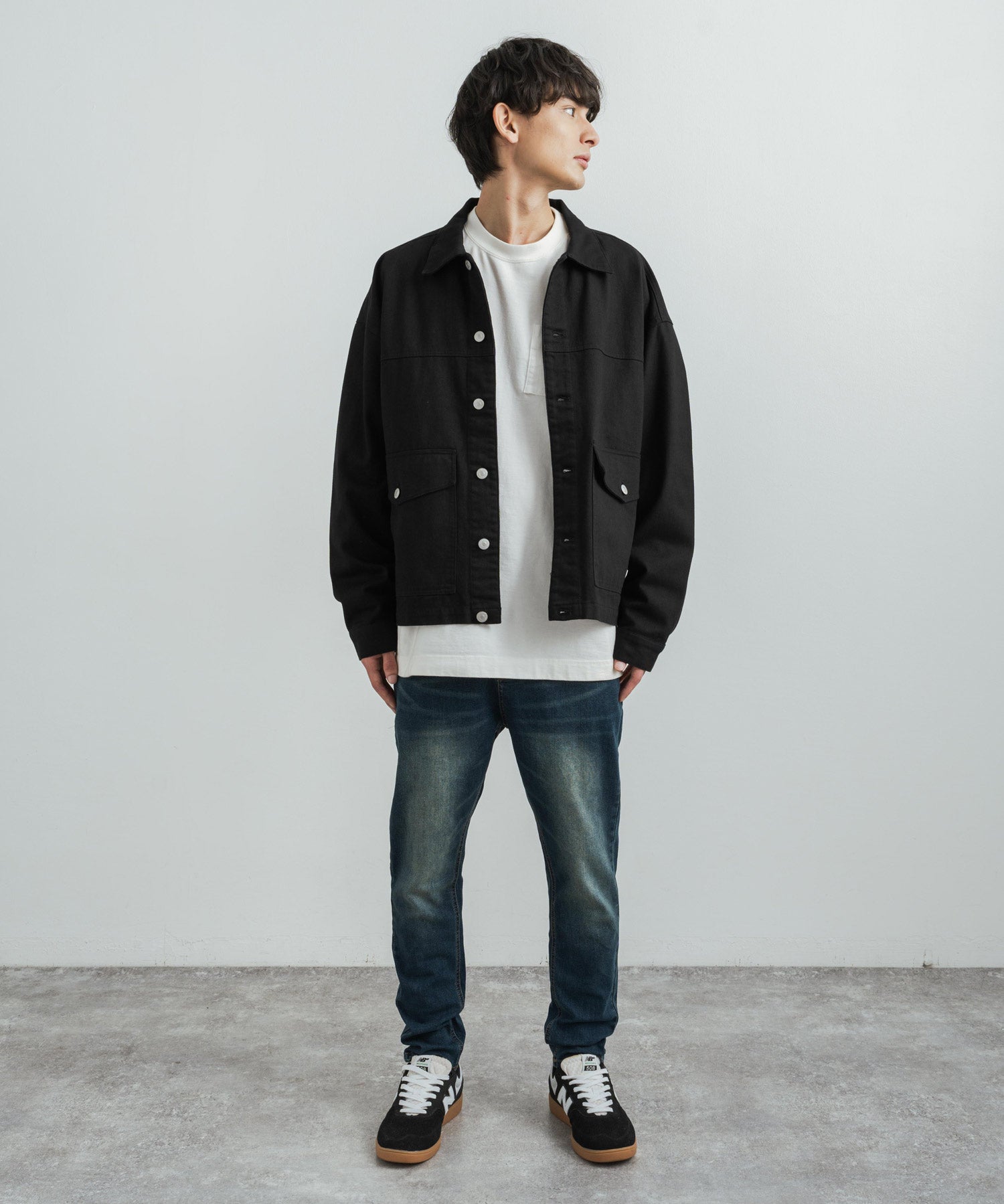 ストレッチデニム テーパードスキニーサルエルパンツ 12275