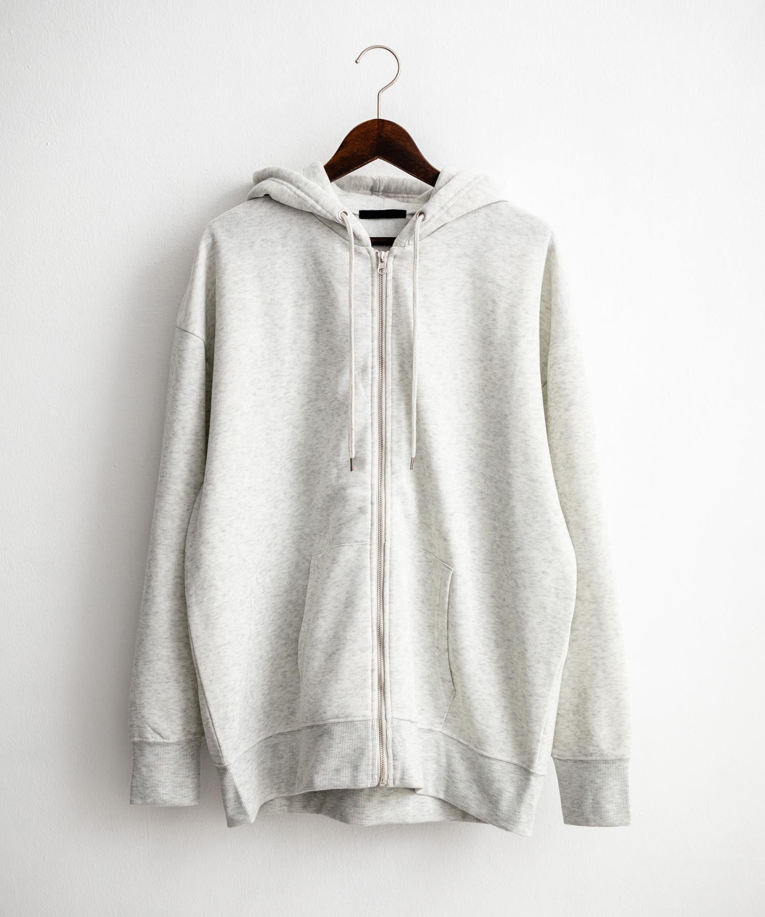 オーバーサイズ裏起毛フルジップ綿タッチパーカー 14987