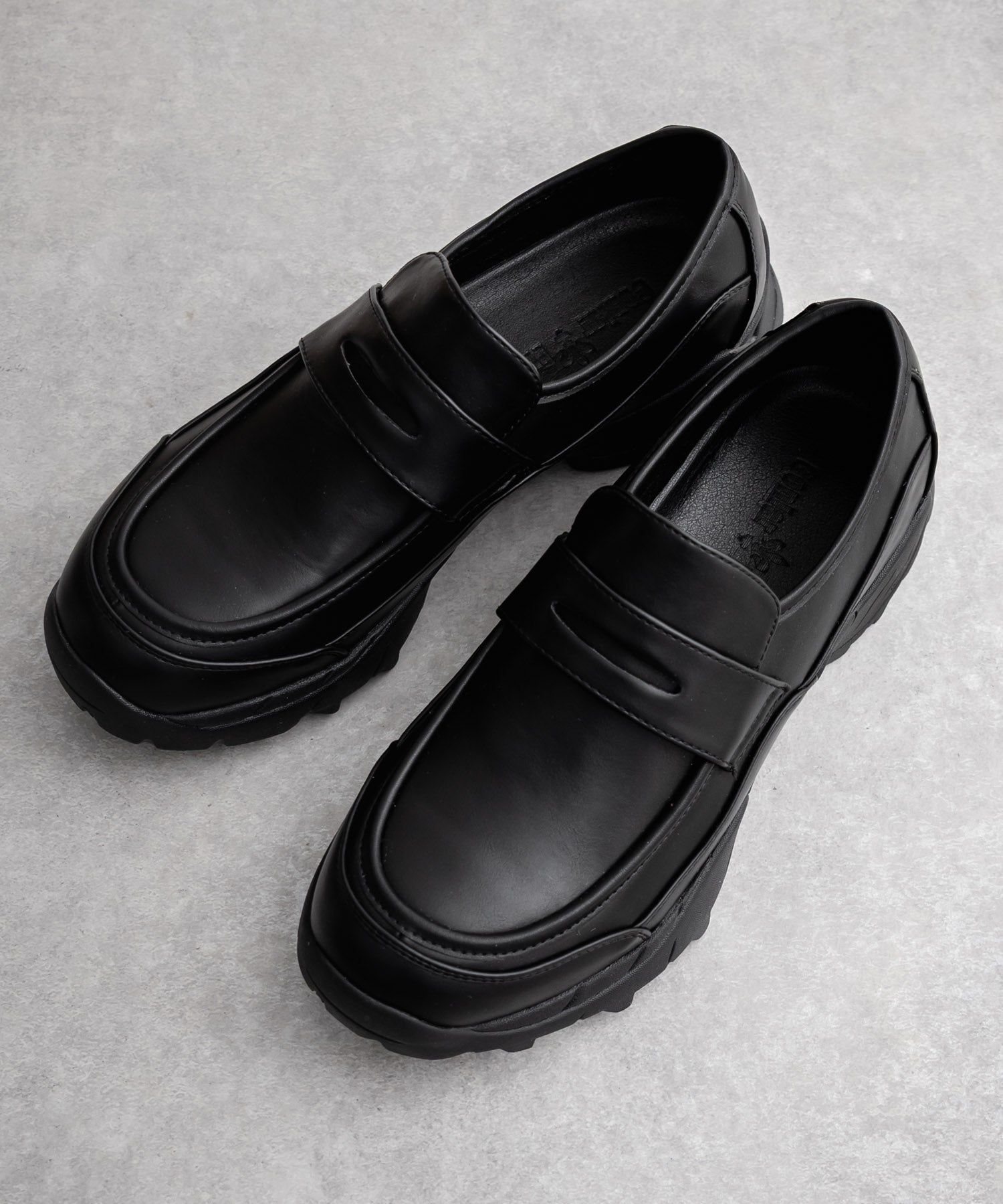 フェイクレザー/スエード厚底スニーカーローファー 15290