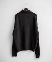 U.S. POLO ASSN. ユーエスポロアッスン 別注コラボ オーバーサイズワンポイントロゴ刺繍畦編みハーフジップ長袖ニットセーター 14769
