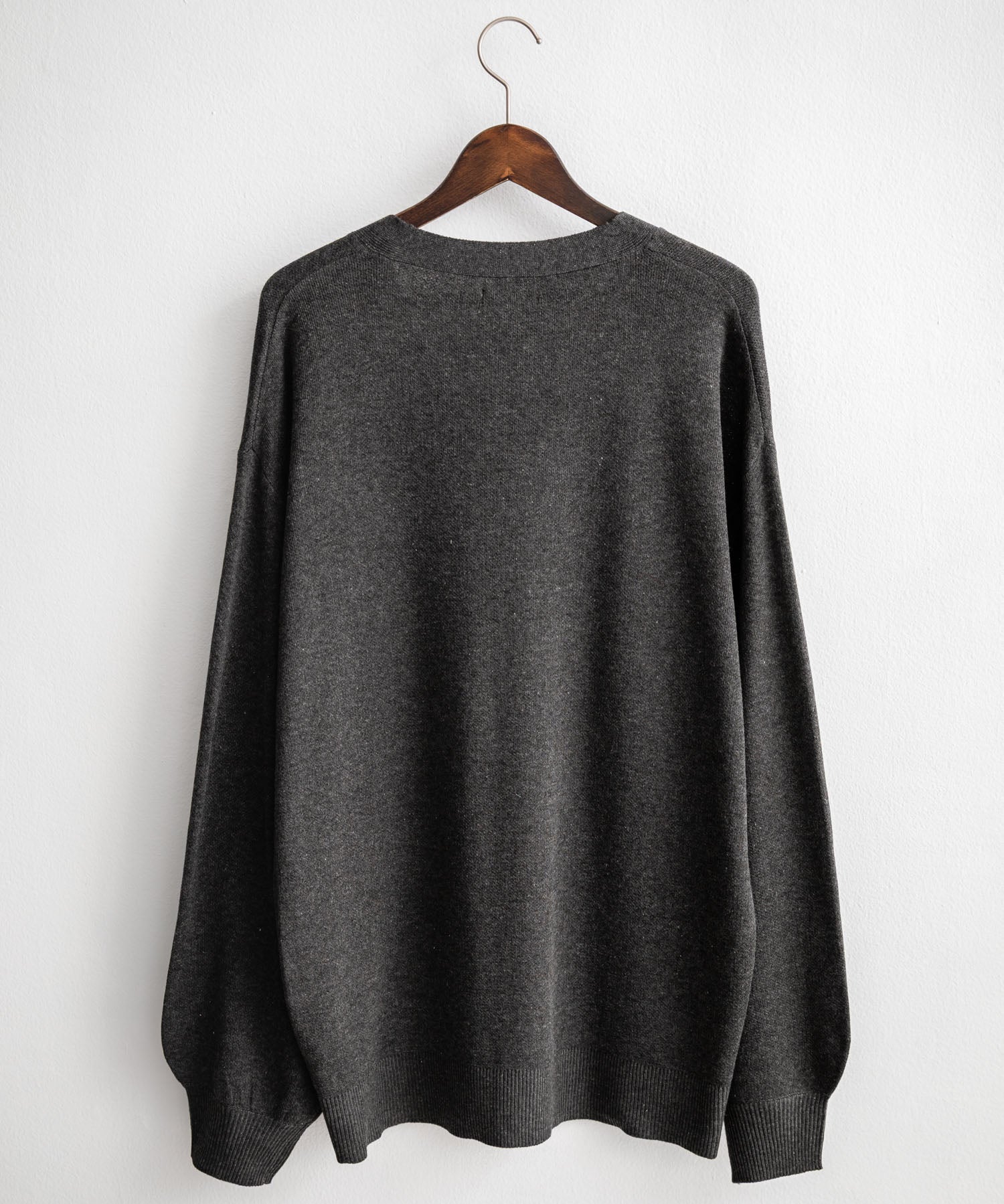 新色追加 接触冷感 UVカット 無地/アーガイル柄/チェック柄 オーバーサイズハイゲージVネックサマーニット長袖カーディガン 15471