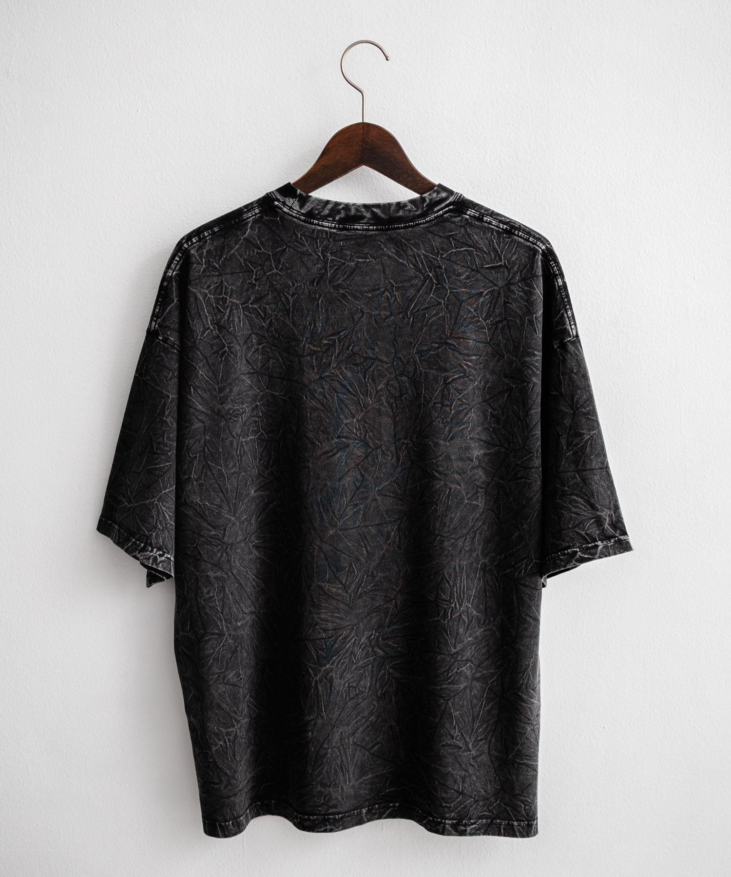オーバーサイズ ケミカルウォッシュワンポイントフラワープリント半袖Tシャツ