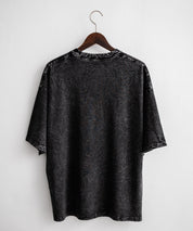 オーバーサイズ ケミカルウォッシュワンポイントフラワープリント半袖Tシャツ
