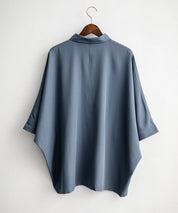 接触冷感 とろみビッグシルエットドルマン半袖シャツ 15365