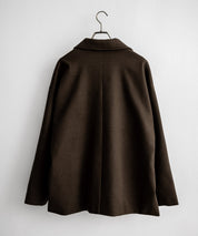 T/M オーバーサイズダブルブレストショート丈Pコート/テックメルトン短丈ジャケット 15992
