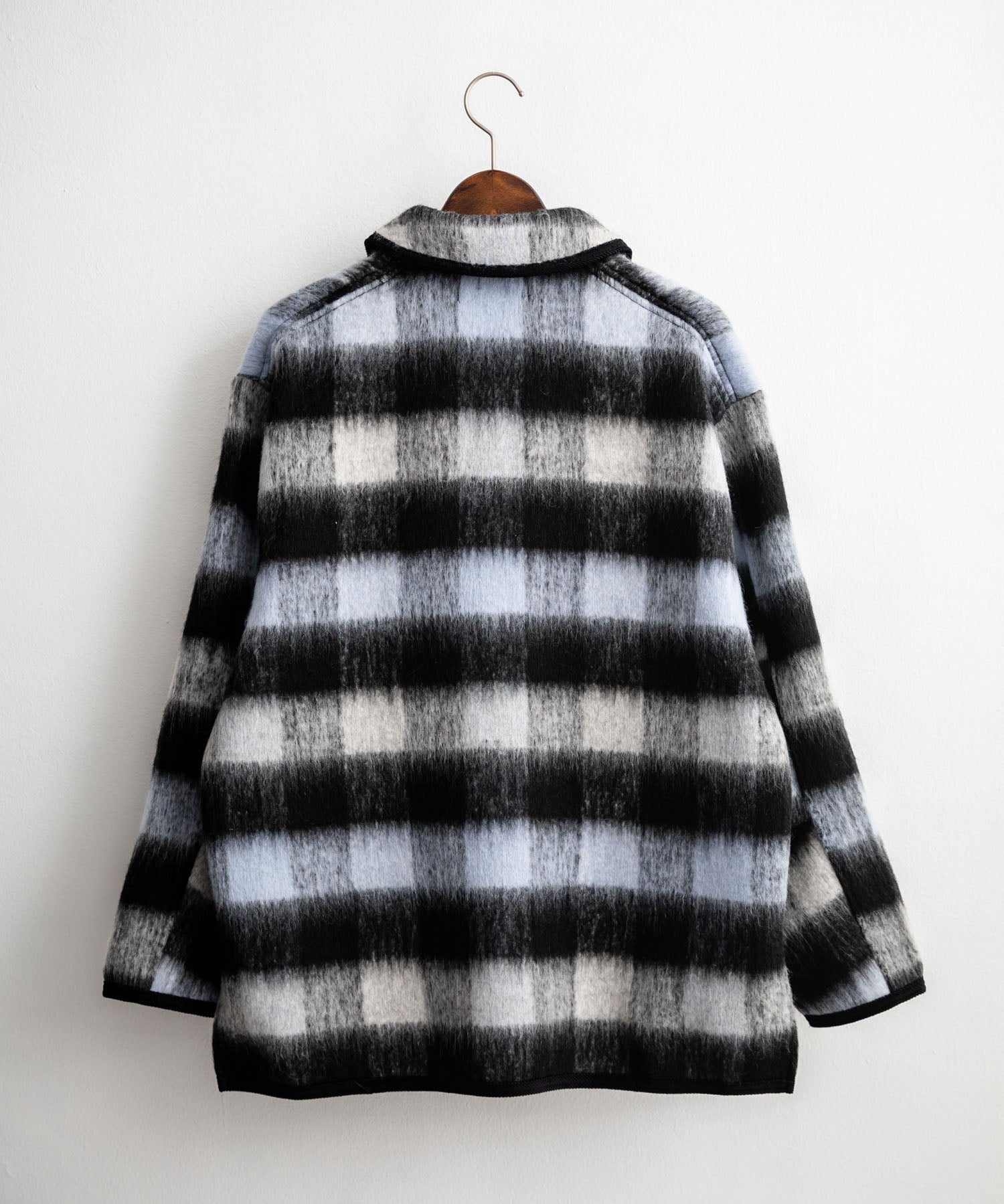 Upscape Audience アップスケープオーディエンス 日本製 国産 ECOLANAシャギーチェックスタンドオーバージャケット AUD7340 14898