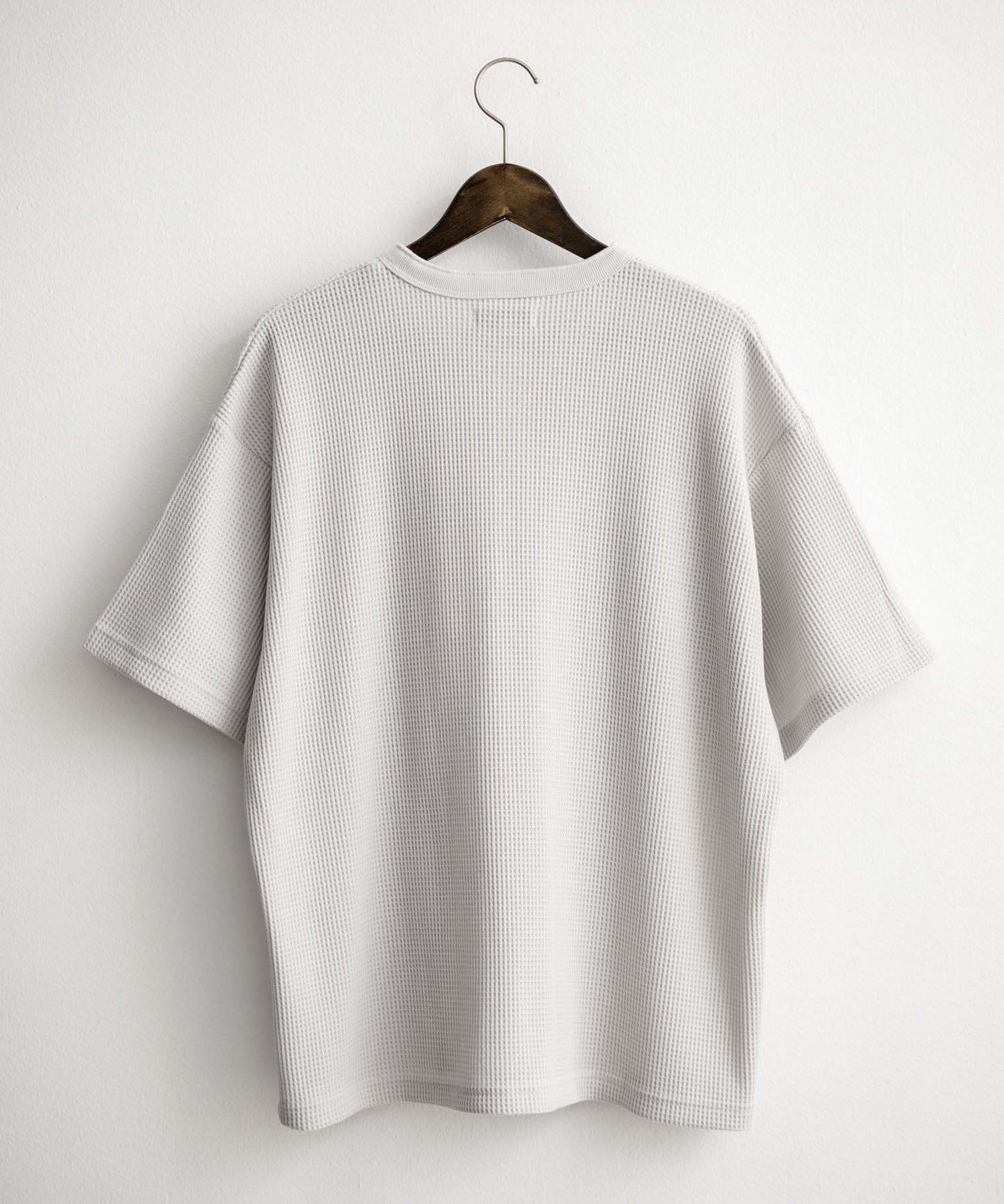 オーバーサイズ T/Cワッフルヘンリーネック半袖Tシャツ 15578