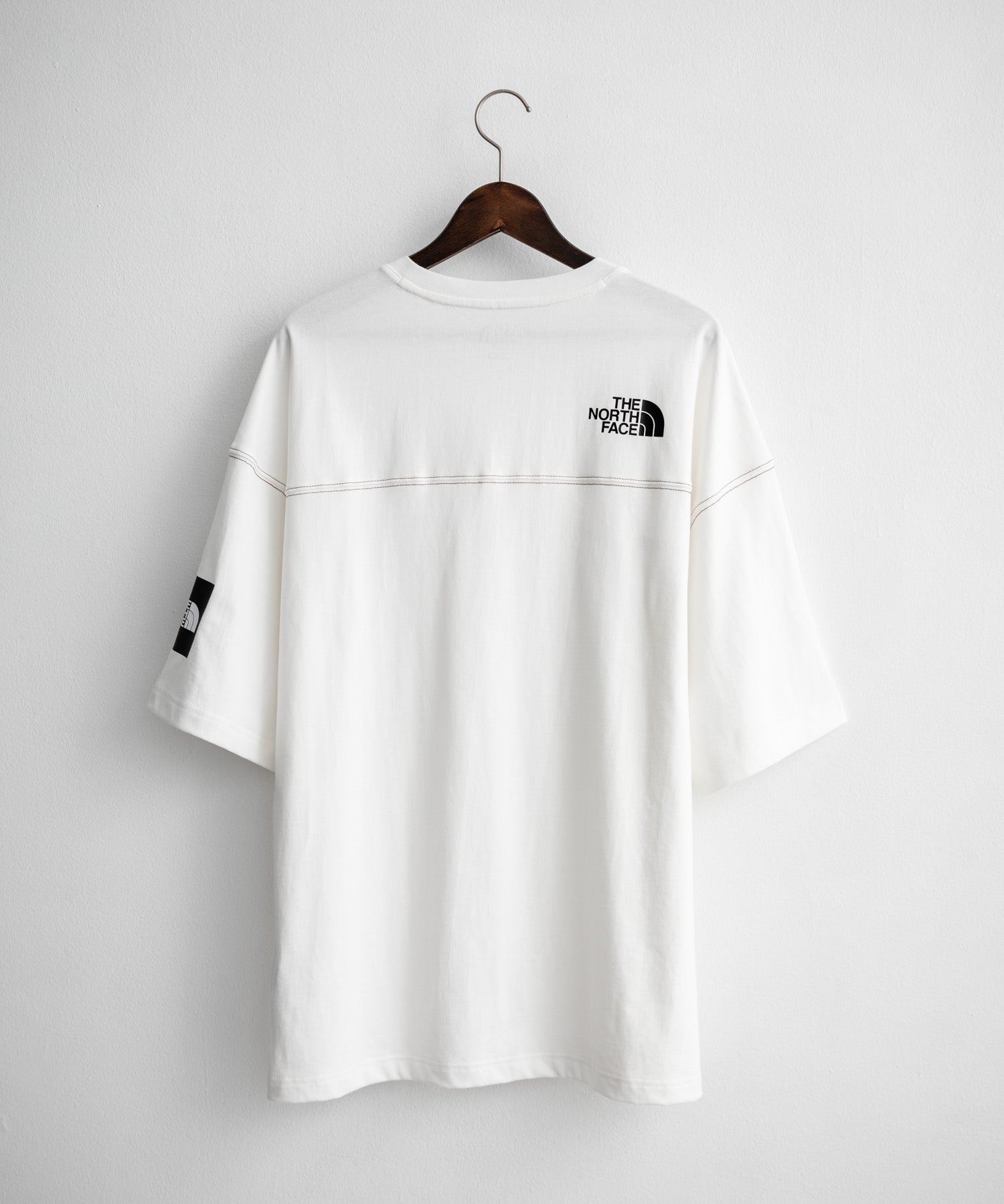 THE NORTH FACE WHITE LABEL STITCH DYEING S/S R/TEE オーバーサイズステッチラインワンポイントロゴピグメント加工半袖Tシャツ 16163