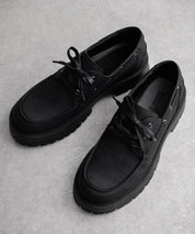 フェイクレザー厚底モカシンボートシューズ/デッキシューズ 15291