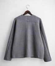Upscape Audience アップスケープオーディエンス 日本製 国産 尾州コットンキルトノーカラーダブルジップジャケット AUD7411 16568
