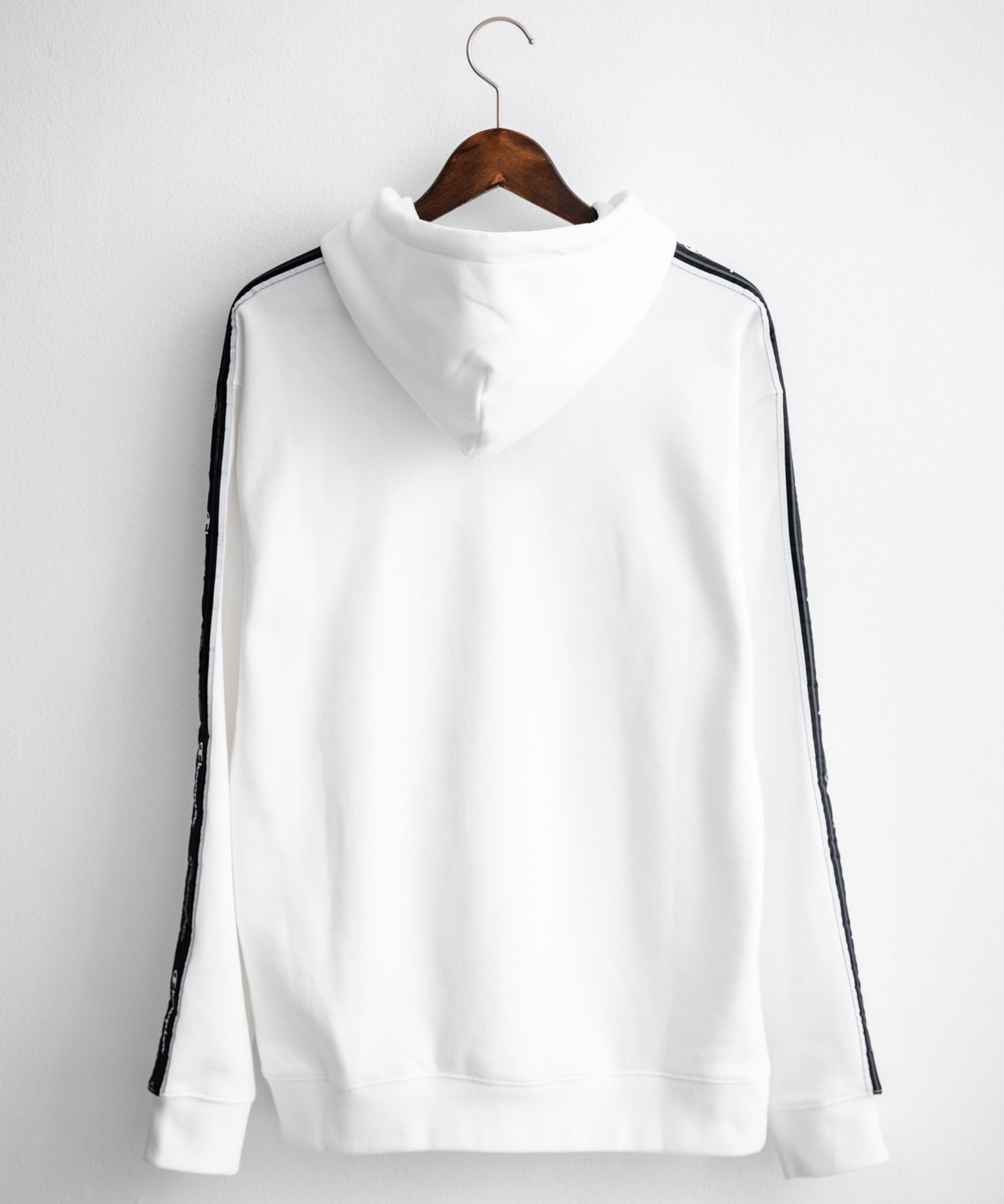 Champion チャンピオン オーバーサイズ袖ラインロゴ裏毛プルオーバーパーカー Mens Hooded Sweatshirt