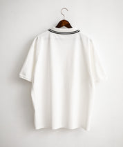 新色追加 U.S. POLO ASSN. 別注コラボ オーバーサイズワンポイントロゴ刺繍天竺半袖ポロシャツ 無地/ラインリブ 15425