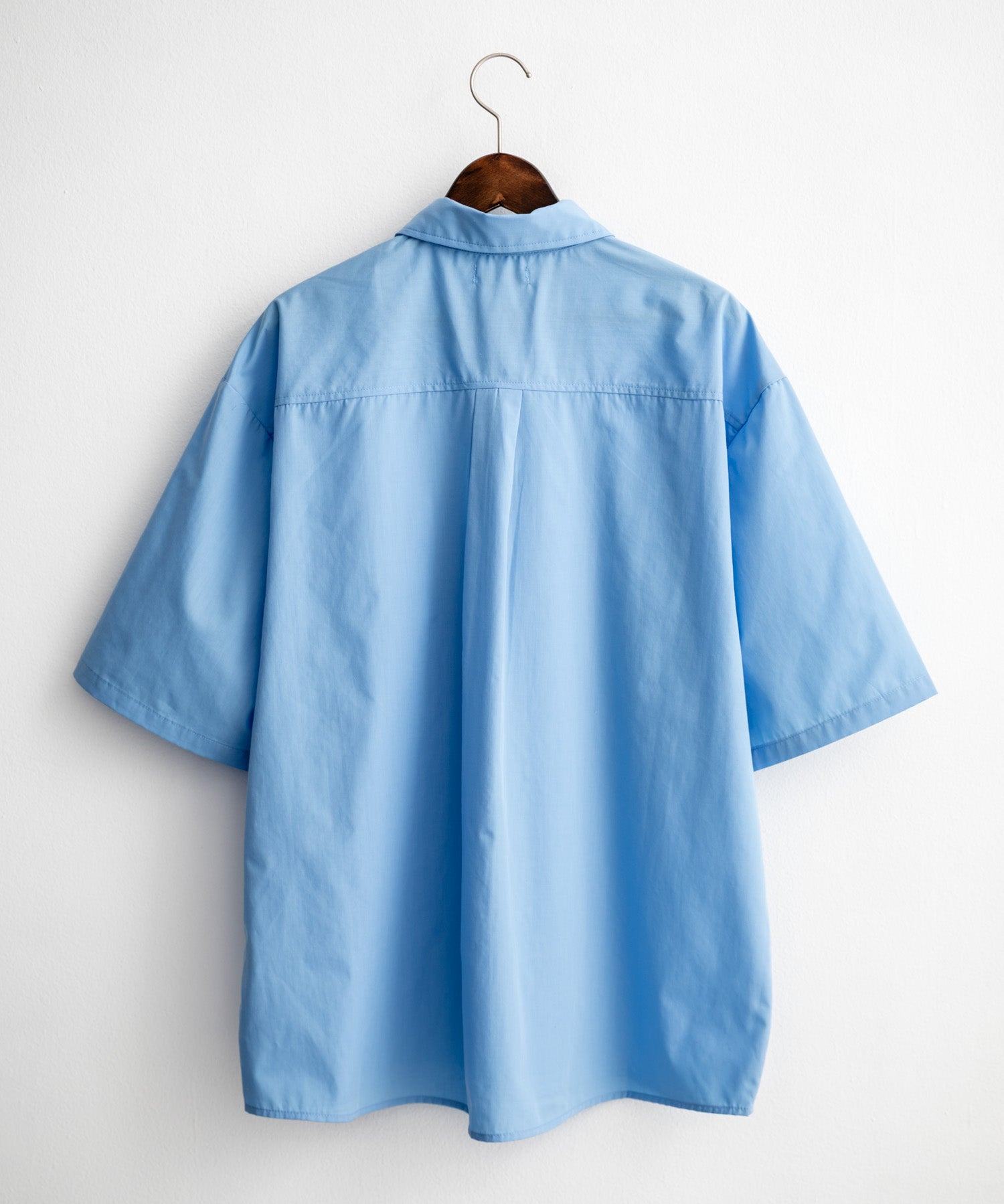 新色追加 オーバーサイズ 無地/チェック柄/ストライプ柄レギュラーカラー半袖シャツ 13977