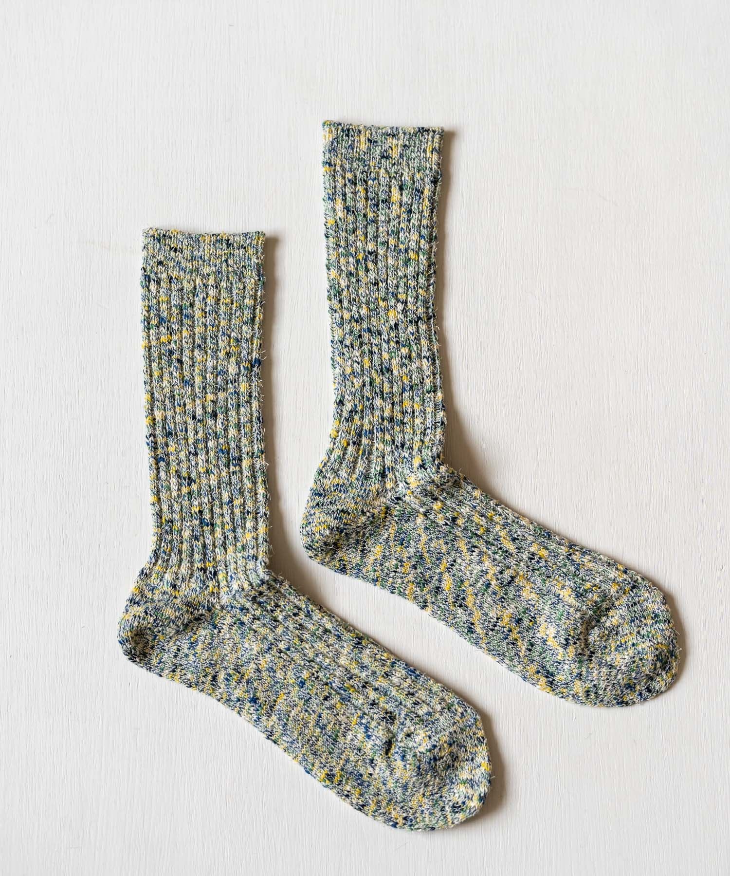 ANONYMOUSISM アノニマスイズム 日本製 国産 Homespan art yarn Crew ミックスカラークルー丈スニーカーソックス 15397