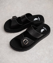 新色追加 U.S. POLO ASSN. ユーエスポロアッスン ワンポイントロゴ入りフェイクレザーワンベルトバックルサンダル 14692