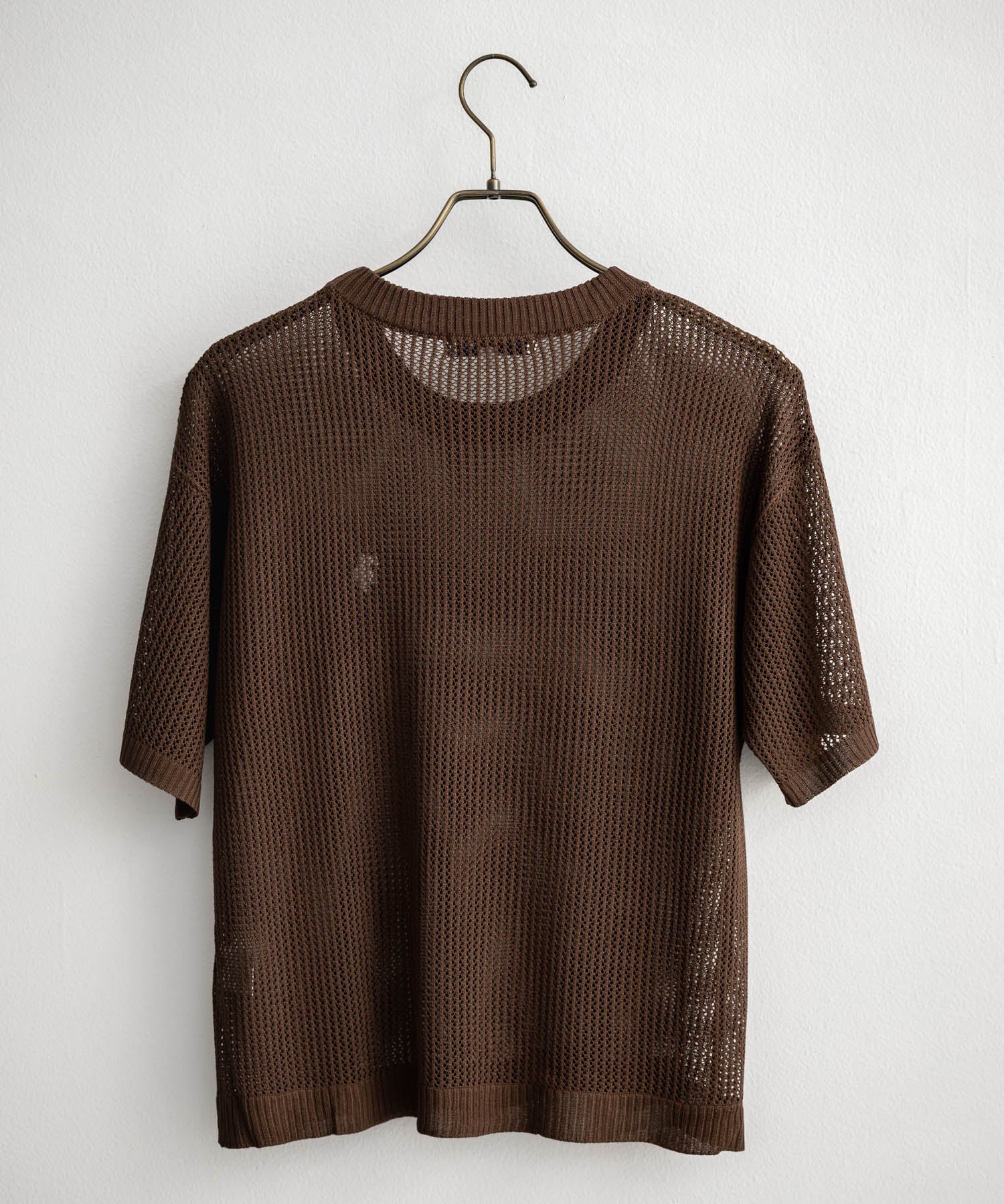 U.S. POLO ASSN. ユーエスポロアッスン W's ワンポイントロゴ刺繍透かし編み半端袖プルオーバーニット 15900