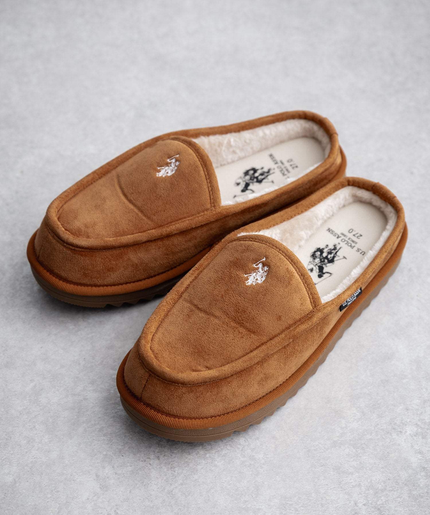 U.S. POLO ASSN. ユーエスポロアッスン ボアライニング スライドスリッポン/ワンポイントロゴボアローファー 16101