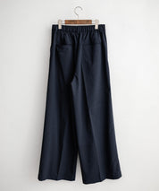 接触冷感 多機能素材リネンライク ワンタックセンタープレスワイドストレートイージーパンツ 15483